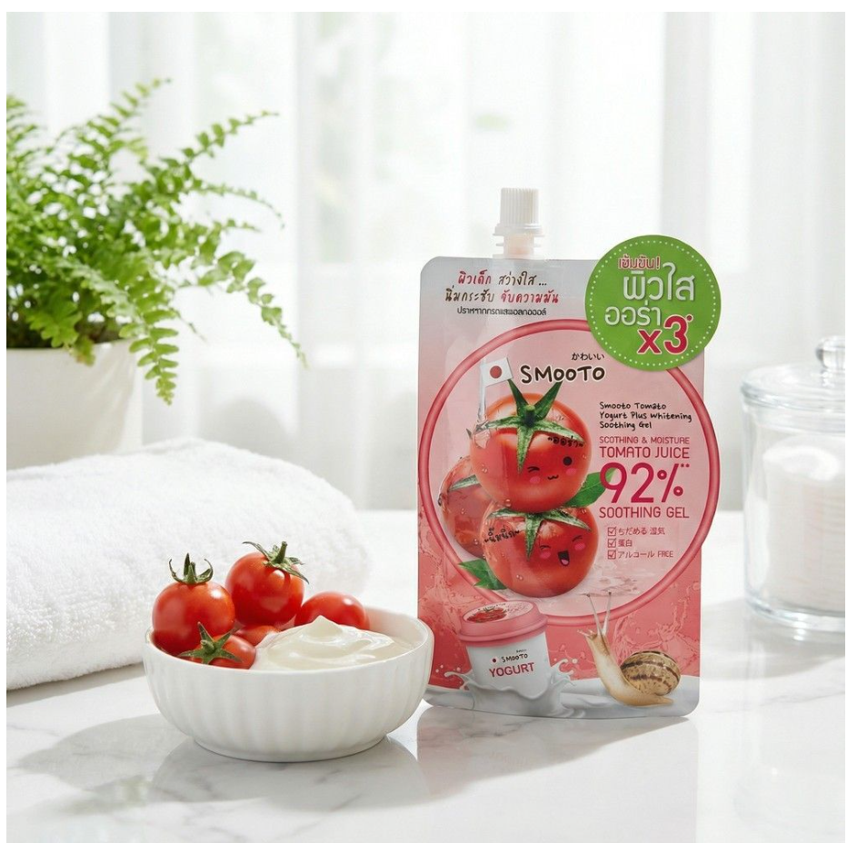 Smooto Tomato Yogurt Plus Soothing Gel 50g – Hydraterende Gel voor Gezicht & Lichaam