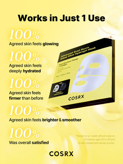 Advanced Snail Mucin Glass Glow Hydrogel Mask